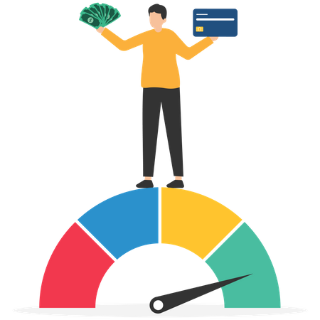 Homme vérifiant l'exécution des paiements  Illustration