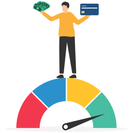 Homme vérifiant l'exécution des paiements  Illustration