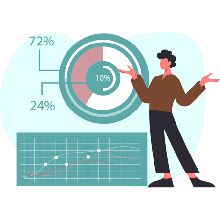 Un homme vérifie l'évaluation du client  Illustration