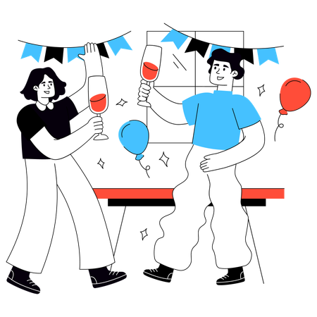 Hommes profitant d'une fête d'affaires  Illustration