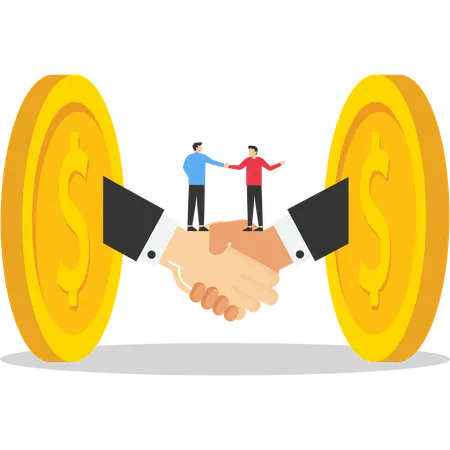 Des hommes d'affaires concluent un accord financier  일러스트레이션