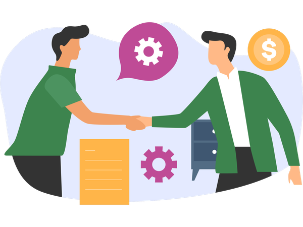 Gens d'affaires faisant des affaires  Illustration