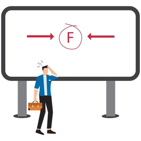 Des hommes d'affaires échouent à un test de gestion  Illustration