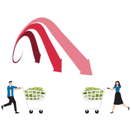 Des hommes d'affaires effectuant des transactions en bourse  Illustration