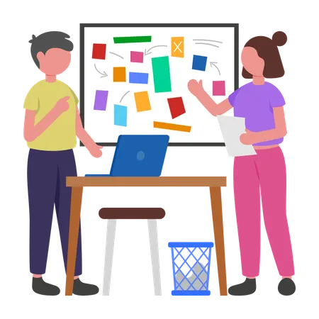 Gens d'affaires faisant un brainstorming  Illustration