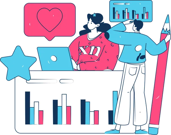 Gens d'affaires effectuant une analyse commerciale  Illustration