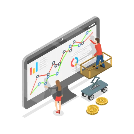 Des hommes d'affaires effectuant des investissements financiers  Illustration