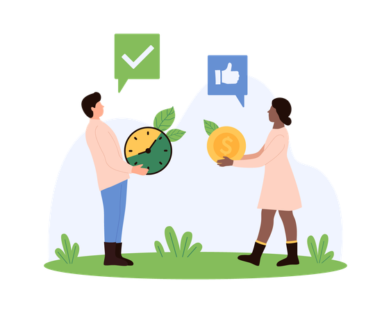 Les gens d'affaires qui investissent du temps  Illustration