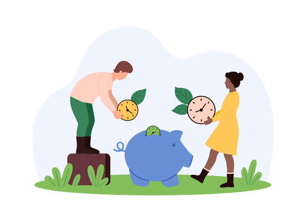 Les gens d'affaires qui investissent du temps  Illustration