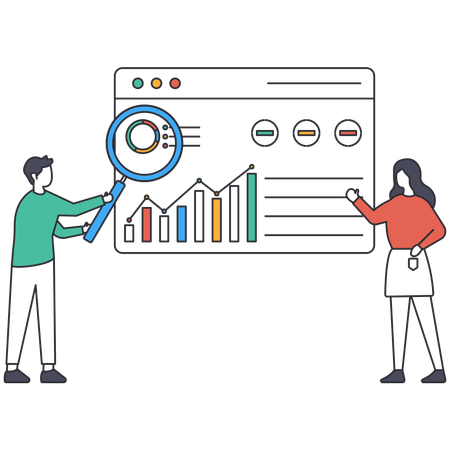 Gens d'affaires effectuant une analyse commerciale  Illustration