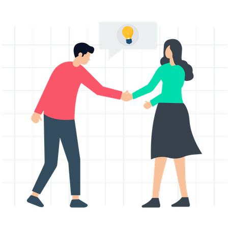 Hommes d'affaires faisant un partenariat commercial  Illustration