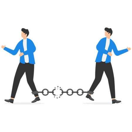 Hommes d'affaires marchant dans la direction opposée  Illustration