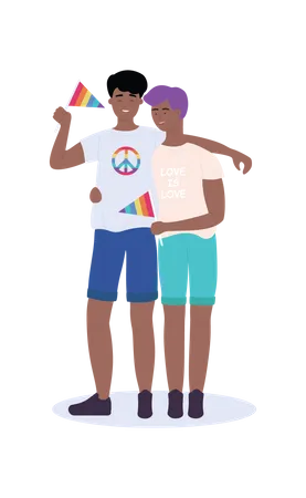 Homosexual Couple  Illustration