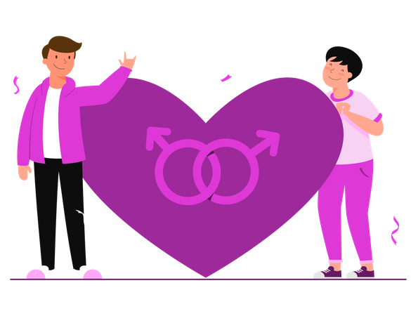 Homosexual romantic partners Illustration