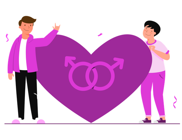 Homosexual romantic partners  Illustration