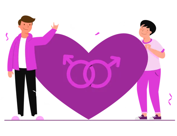 Homosexual romantic partners  Illustration