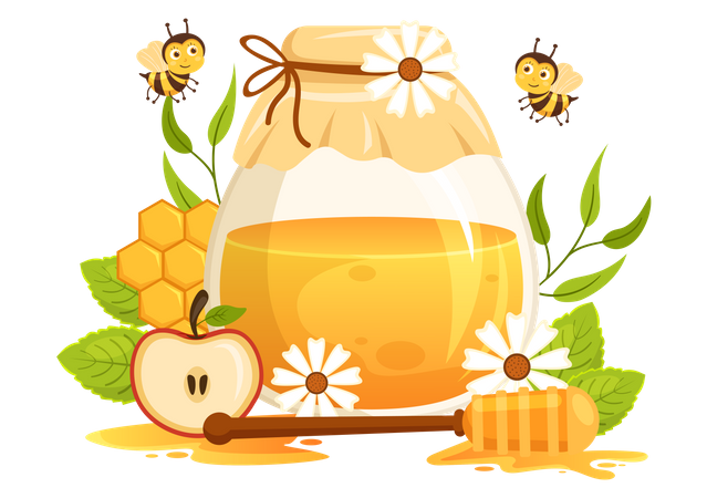 Honey Bottle  Illustration