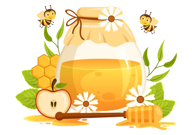 Honey Bottle  Illustration