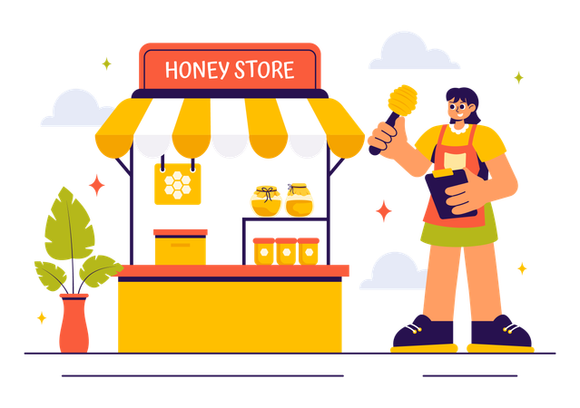 Honey Buying store  Illustration