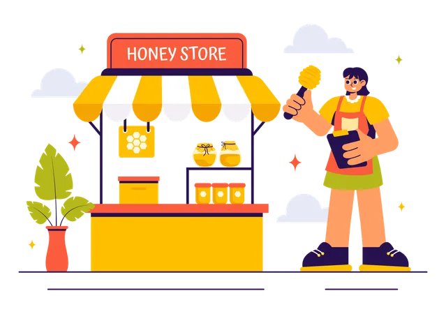 Honey Buying store  Illustration