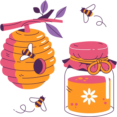 Honey farm  Illustration