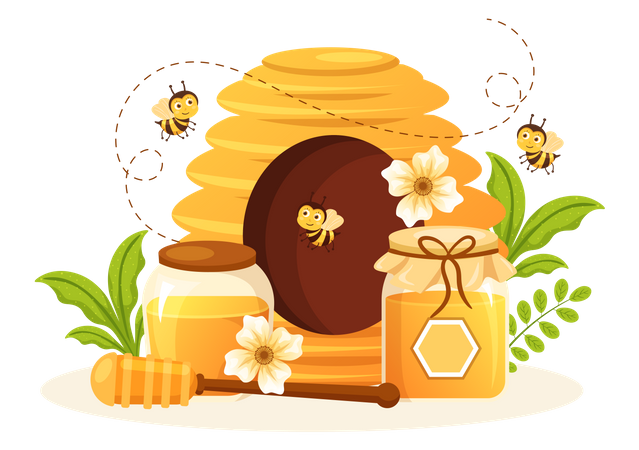 Honey Jar  Illustration