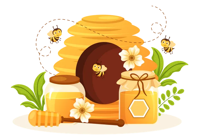 Honey Jar  Illustration