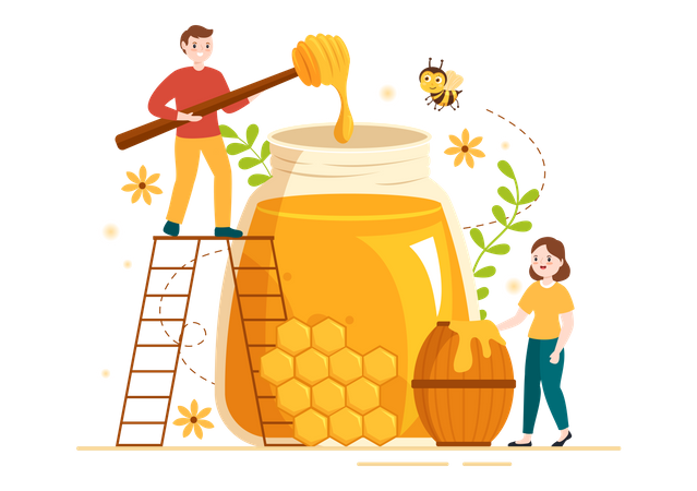 Honey Jar  Illustration