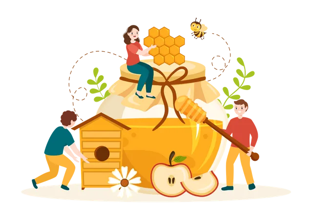 Honey Making  Illustration