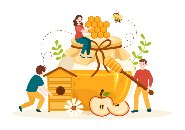 Honey Making  Illustration