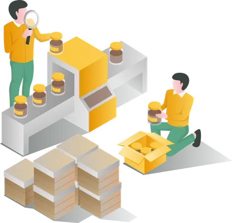 Honey product packaging process and quality control  Illustration