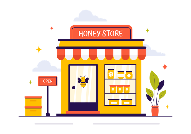 Honey Products Shop  Illustration