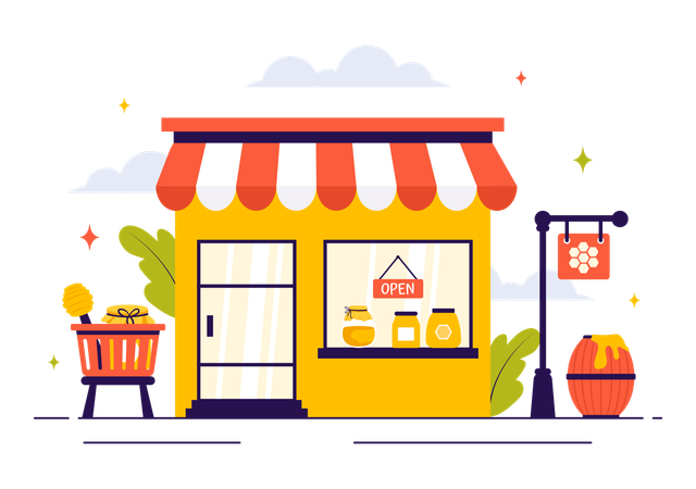 Honey Products Shop  Illustration