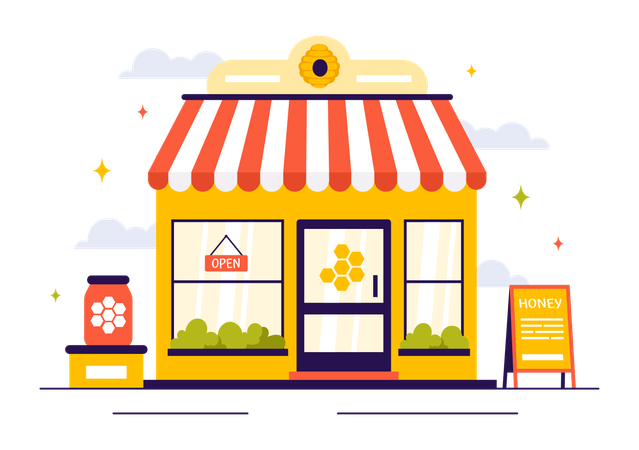 Honey Products Shop  Illustration