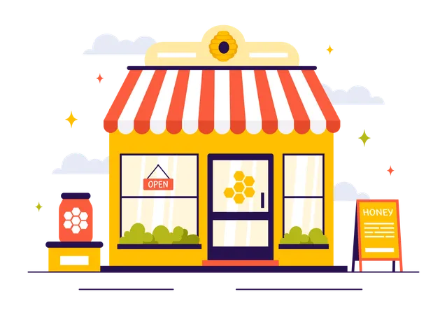 Honey Products Shop  Illustration