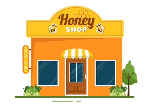 Honey Retail Shop  Illustration