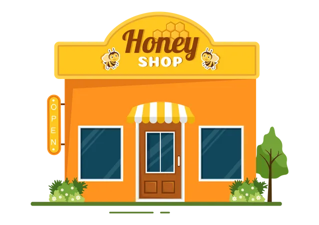 Honey Retail Shop  Illustration