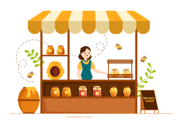 Honey Shop  Illustration