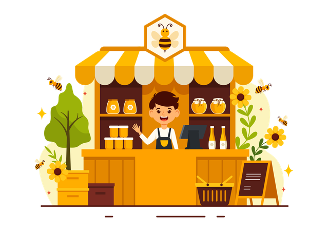 Honey Shop  Illustration