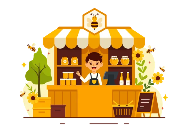 Honey Shop  Illustration