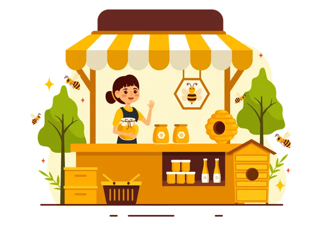 Honey Shop  Illustration