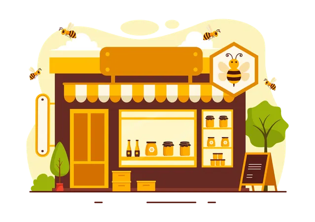 Honey Shop  Illustration