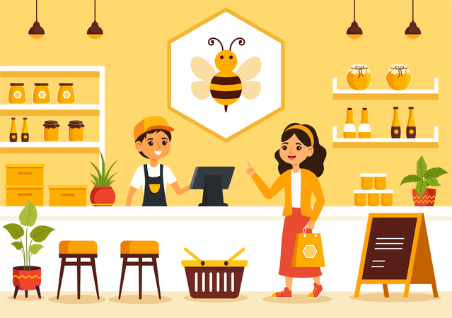 Honey Shop  Illustration