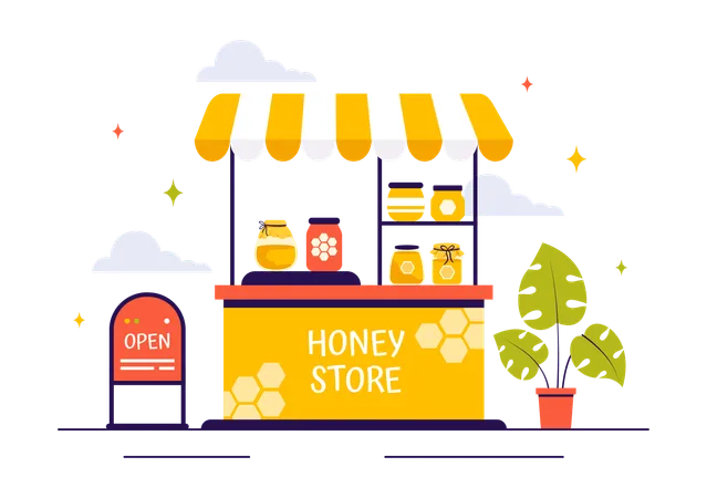 Honey Shopping store  Illustration