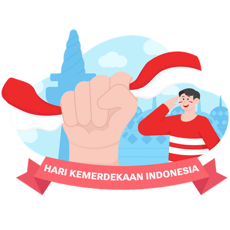 Honor of Indonesia’s independence day  Illustration