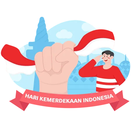Honor of Indonesia’s independence day  Illustration