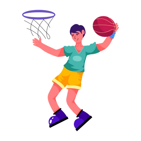 Well Crafted Flat Illustration Of Hoop Player Illustration