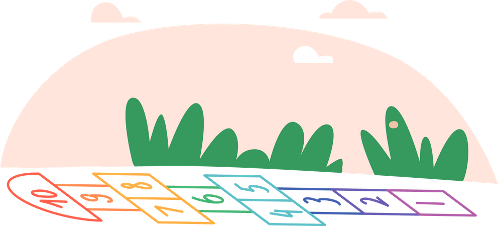 Hopscotch Game for Children Illustration