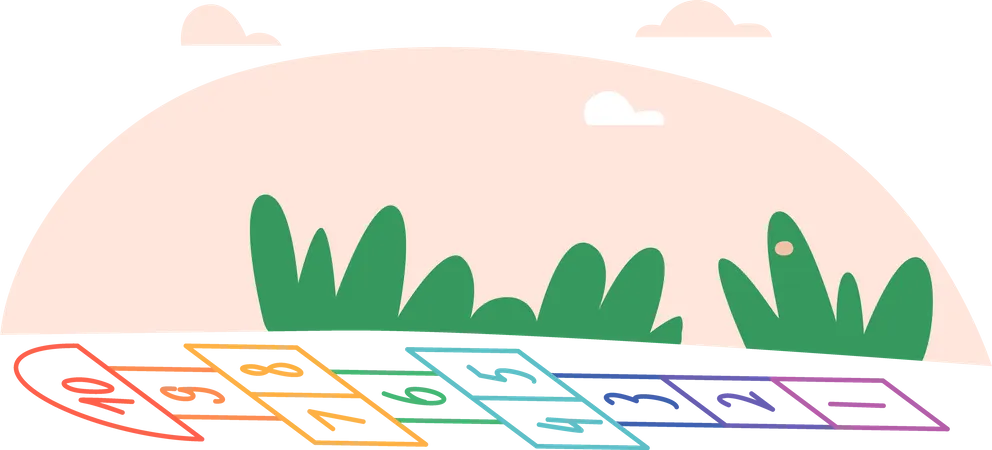 Hopscotch Game for Children  Illustration