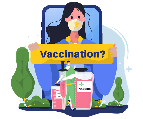 Hora da vacinação, você já foi vacinado?  Illustration